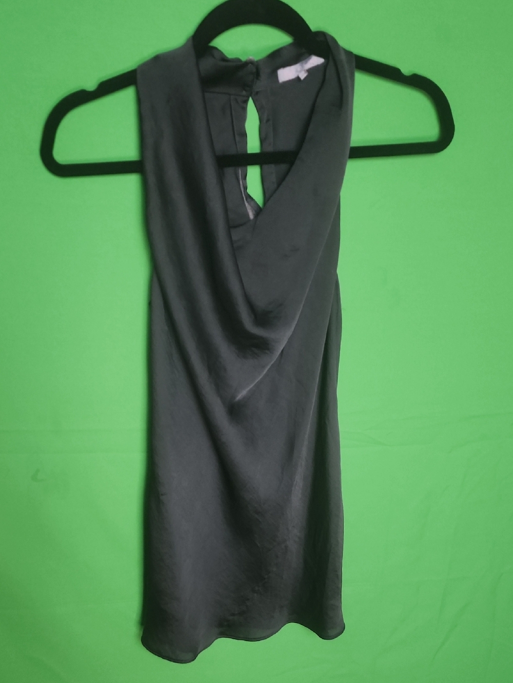 Violet & Claire Charcoal Grey Cowl Neck Sleeveless Blouse Small